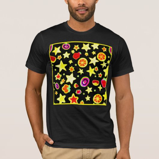 色鮮やか分解スターパターン Tシャツ (正面)