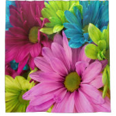 色鮮やか数々のデイジーフローラ シャワーカーテン (正面)