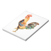 色鮮やか柄の雄鶏 ノートパッド (回転)