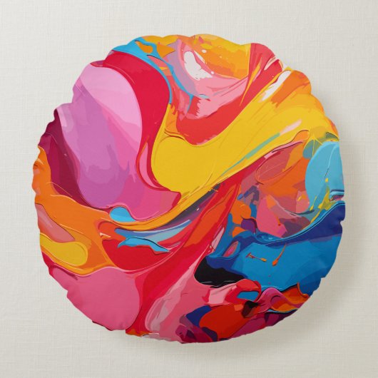 色鮮やか ラウンドクッション (正面)