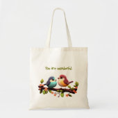 色鳥の漫画トートバッグ トートバッグ (正面)