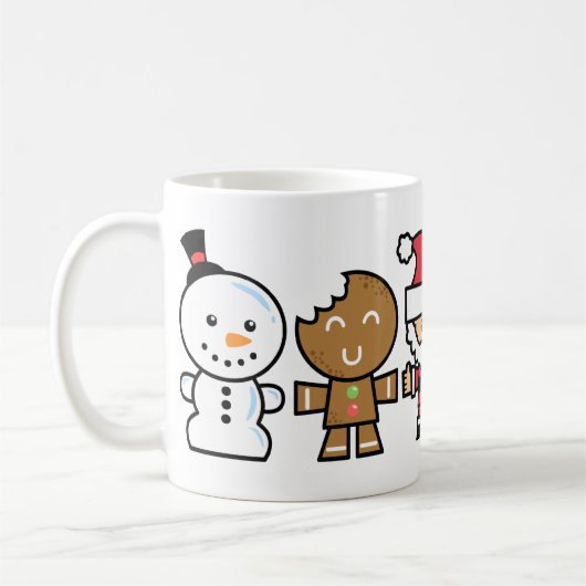 色5のクリスマスのキャラクターのためのYay コーヒーマグカップ (左)