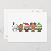 色5のクリスマスのキャラクターのためのYay シーズンポストカード (正面/裏面)