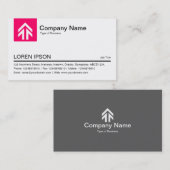 [色]タブ矢印 – ネオン赤 名刺 (正面/裏面)