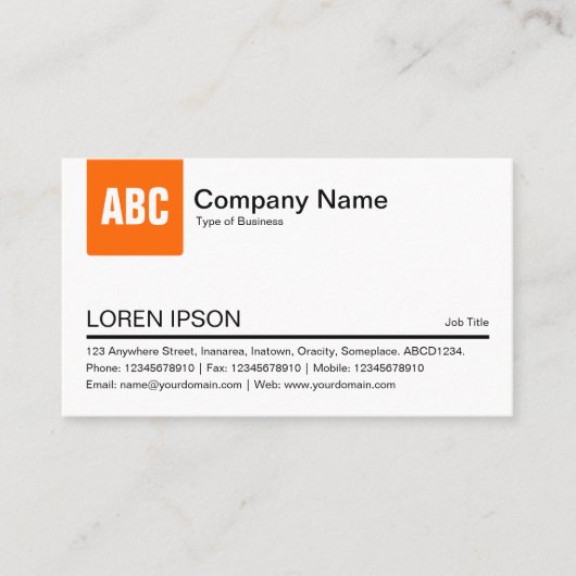 [色]タブ – オレンジ 名刺 (正面)