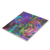 色-ティール（緑がかった色）及びすみれ色のDevaの白熱破烈 タイル (側面)