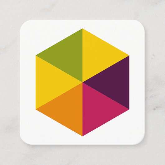 色（六角形） 01 スクエア名刺 (正面)