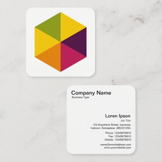 色（六角形） 01 スクエア名刺 (正面/裏面)