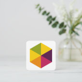 色（六角形） 01 スクエア名刺 (スタンド正面)