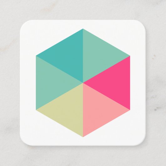 色（六角形） 02 スクエア名刺 (正面)