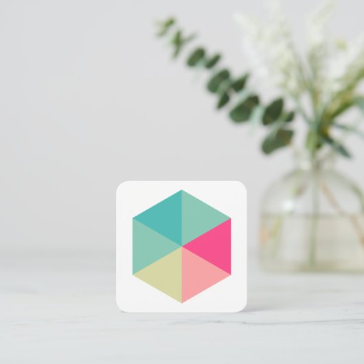 色（六角形） 02 スクエア名刺 (スタンド正面)