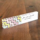 色(斜めジグザグ山形) デスクネームプレート (側面)