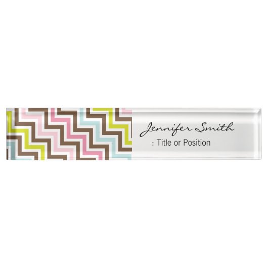 色(斜めジグザグ山形) デスクネームプレート (正面)
