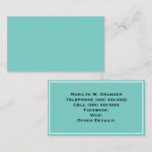 色：無地のターコイズアクア 名刺 (正面/裏面)