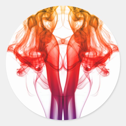 色-煙のステッカーのダンス ラウンドシール (正面)