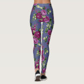 色-紫色の花のヨガ--をカスタマイズ及び選んで下さい レギンス (裏面)