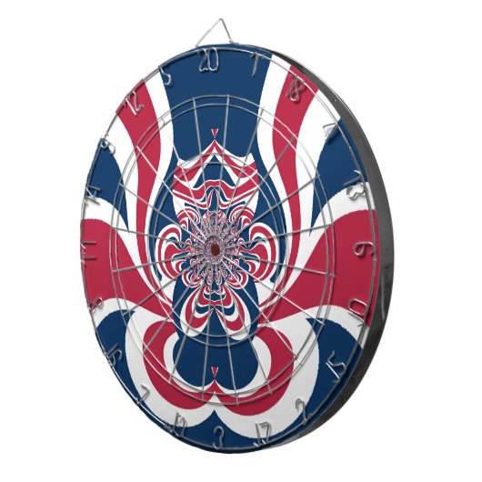 色:統一されたグローバカラフルルパターン ダーツボード (正面右)