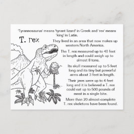 色Meティラノサウルスレックスおもしろい事実 ポストカード