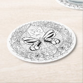 色me自然バタフライコースター ラウンドペーパーコースター (アングル)