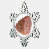 艶をかけられたハム スノーフレークピューターオーナメント (右)