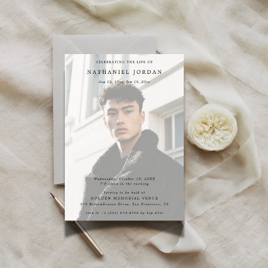 艶消しお祝い生涯葬儀記念碑 招待状