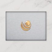 艶消しアルミニウム(金ゴールドアクセント付)プロファイルカード 名刺 (裏面)