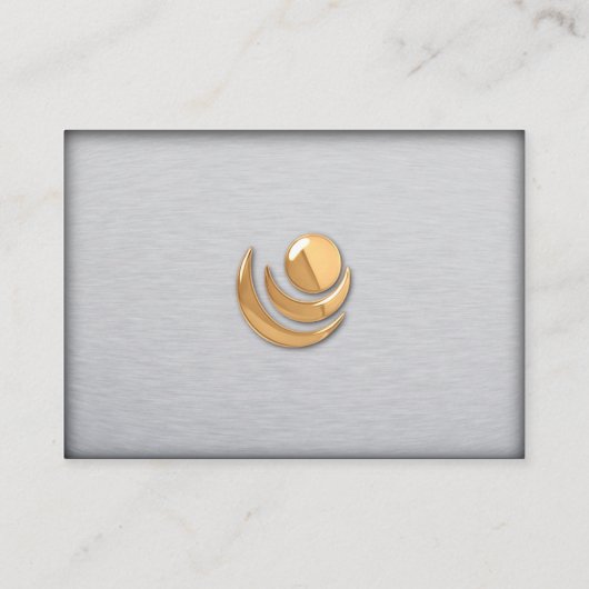 艶消しアルミニウム(金ゴールドアクセント付)プロファイルカード 名刺 (裏面)