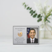 艶消しアルミニウム(金ゴールドアクセント付)プロファイルカード 名刺 (スタンド正面)