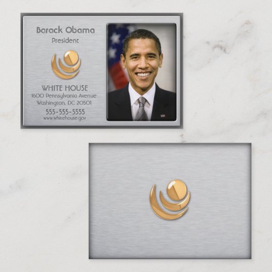 艶消しアルミニウム(金ゴールドアクセント付)プロファイルカード 名刺 (正面/裏面)