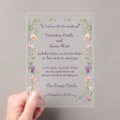 艶消しワイルドフラワーアクリル結婚式招待状 アクリル招待状 (インサイチュ (ポータブル))