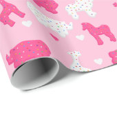 艶消し動物振り掛けクッキー包装紙 ラッピングペーパー (ロールコーナー)
