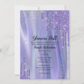 艶麗な絹とグリッタールックSweet sixteenインビ 招待状 (正面)