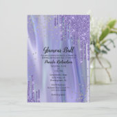 艶麗な絹とグリッタールックSweet sixteenインビ 招待状 (スタンド正面)
