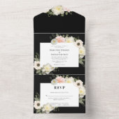 芍薬とアネモネが咲く結婚式の招待状 オールインワン招待状 (内側)