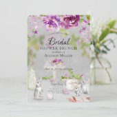 芍薬とウサギのブライダルシャワーブランケッド招待状 招待状 (スタンド正面)