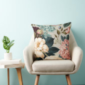 芍薬とガーデニアのシームレスな花柄パターン クッション (椅子)