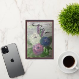 芍薬とタチアオイの箔入りグリーティングカード 箔グリーティングカード