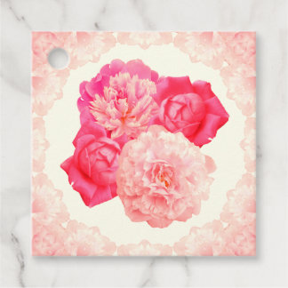 芍薬とバラのギフトタグ 特別な行事 フェイバータグ