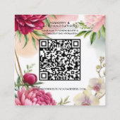 芍薬と蘭の庭のフラワーウエディングの詳細 スクエア名刺 (裏面)