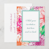 芍薬と野の花 招待状 (正面/裏面)