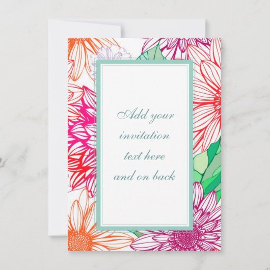 芍薬と野の花 招待状 (正面)