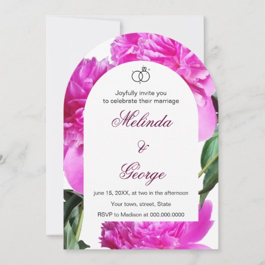 芍薬のご招待。招待状 招待状 (正面)