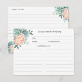 芍薬のサボテン 水彩植物学の料理カード エンクロージャーカード (正面/裏面)