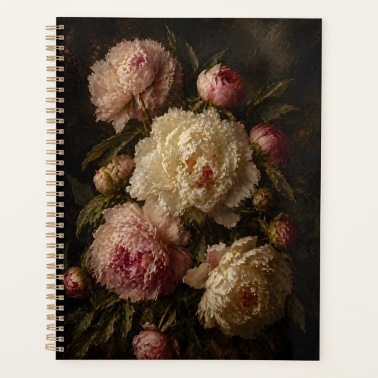 芍薬のビンテージボタニカルウォールアート プランナー手帳 (正面)