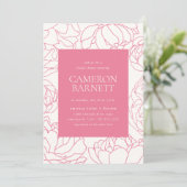 芍薬の庭 ピンクの花 ブライダルシャワー 招待状 (スタンド正面)