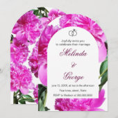 芍薬の招待状。招待 招待状 (正面/裏面)