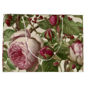 芍薬の植物画フラワーデザイン ラージペーパーバッグ (裏面)