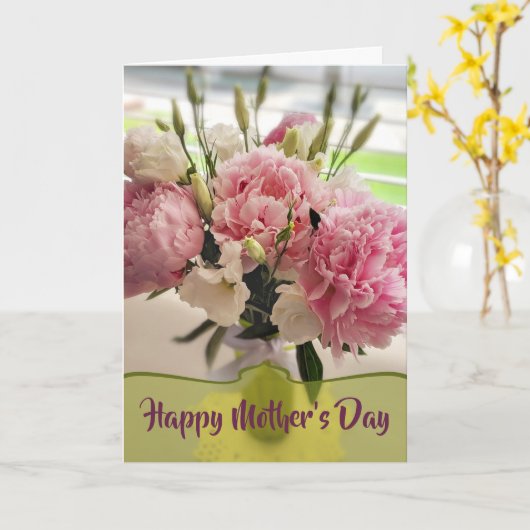 芍薬の母の日花札 カード (黄色い花)