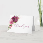 芍薬の花のウェディング サンクス カード (正面)