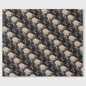 芍薬の花のエレガントで豪華な模様 ラッピングペーパー (フラット)